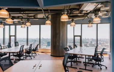 Creative States office space in Kyiv with a panoramic view of the city