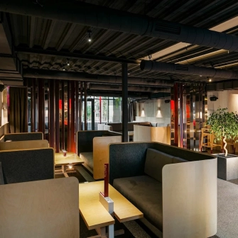 Lounge area of Fatum bar in Kyiv