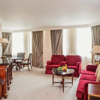 Living area of the suite at the InterContinental Kyiv Hotel