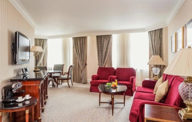 Living area of the suite at the InterContinental Kyiv Hotel