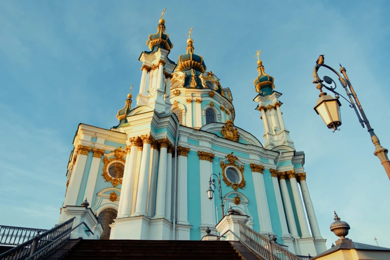 St. Andrew's Church in Kyiv - view of the church from below