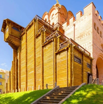 Golden Gate in Kyiv - reconstruction of the ancient Russian fortification