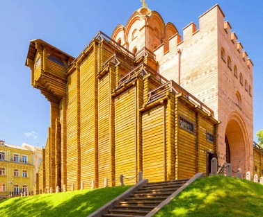Golden Gate in Kyiv - reconstruction of the ancient Russian fortification
