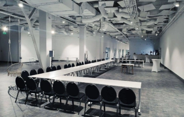 Pochayna Event Hall in Kyiv, prepared for the conference