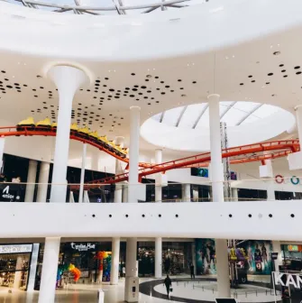 Respublika Park interior with modern design and track