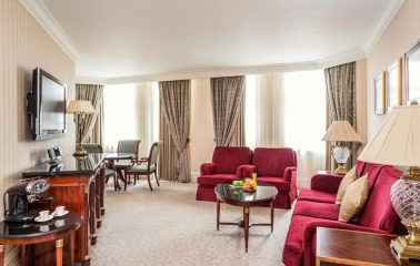 Living area of the suite at the InterContinental Kyiv Hotel