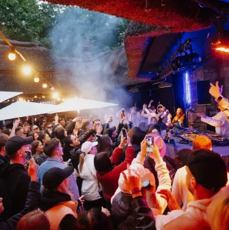 Kureni - open air party crowd in front of DJ stage