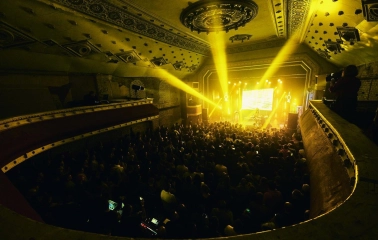 Mala Opera in Kyiv - atmospheric view from the balcony of a crowded concert hall