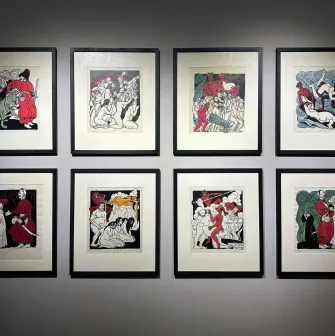 Graphic art in frames at Ya Gallery in Kyiv