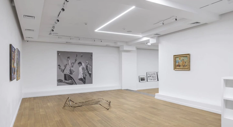 Hall with contemporary art in the Voloshyn Gallery in Kyiv