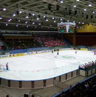 Palats Sportu in Kyiv - dynamic hockey match on the ice rink