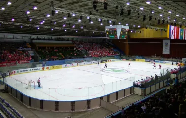 Palats Sportu in Kyiv - dynamic hockey match on the ice rink