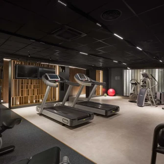 Radisson Blu - well-lit hotel fitness center with cardio equipment and weights