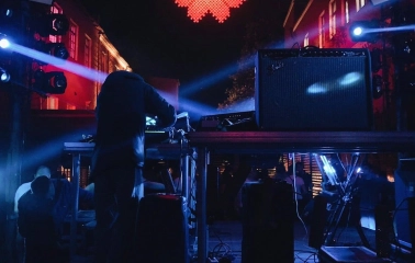 Night street party with DJ set at Closer Club, Kyiv