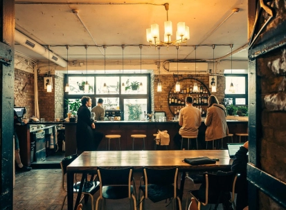 Interior of Kosatka restaurant in Kyiv