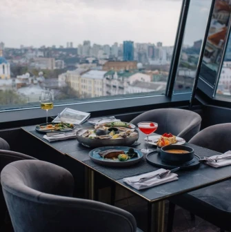 Restaurant 100 Rokiv Tomu Vpered - overhead view of a multi-course tasting menu