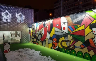 TSM m17 - colorful outdoor paved area next to the building