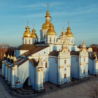 St. Michael's Cathedral in Kyiv - aerial view of the complex