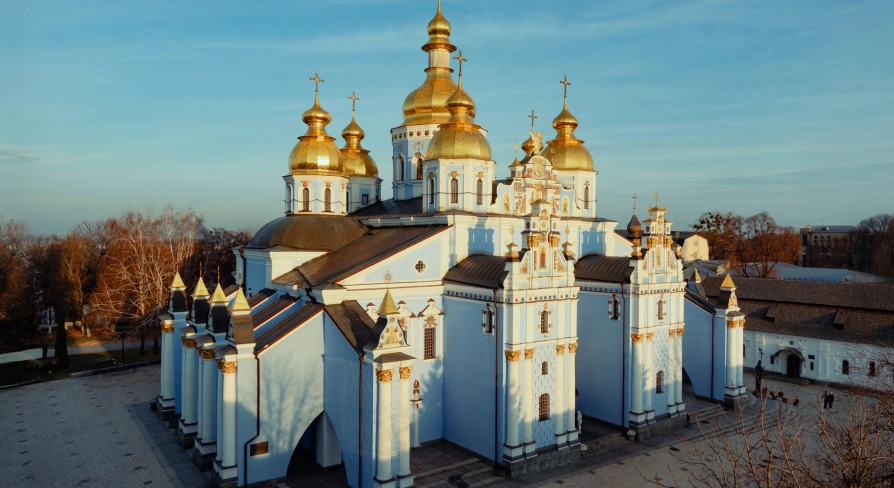 St. Michael's Cathedral in Kyiv - aerial view of the complex