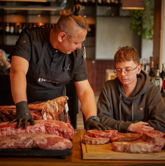 BEEF meat & wine - fresh high-quality cuts of raw meat