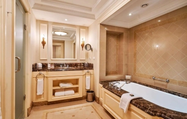 Bathroom in classic style at the Fairmont Grand Hotel in Kyiv