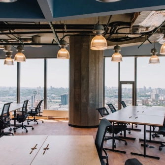 Creative States office space in Kyiv with a panoramic view of the city