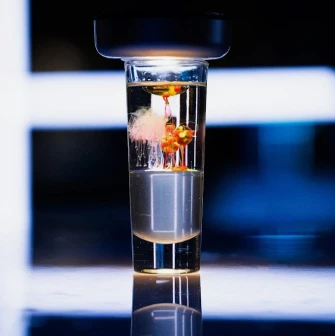 Sansara - refreshing cocktail served in a tall glass with ice and a garnish