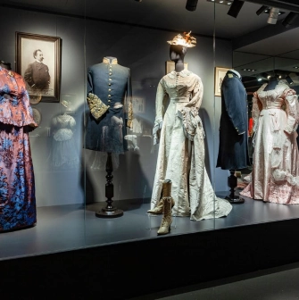 Retrospective exhibition of luxury women's dresses at the Victoria Museum in Kyiv