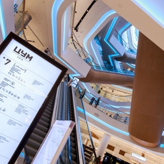 Navigation sign with floors and shops inside TSUM Kyiv