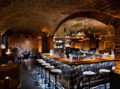 Interior of the LoggerHead restaurant in Kyiv