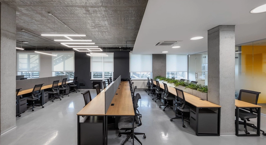 Modern open-plan office space at HUB 4.0 Campus in Kyiv