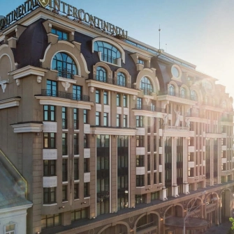 Facade of the InterContinental Kyiv hotel