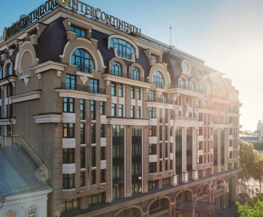 Facade of the InterContinental Kyiv hotel