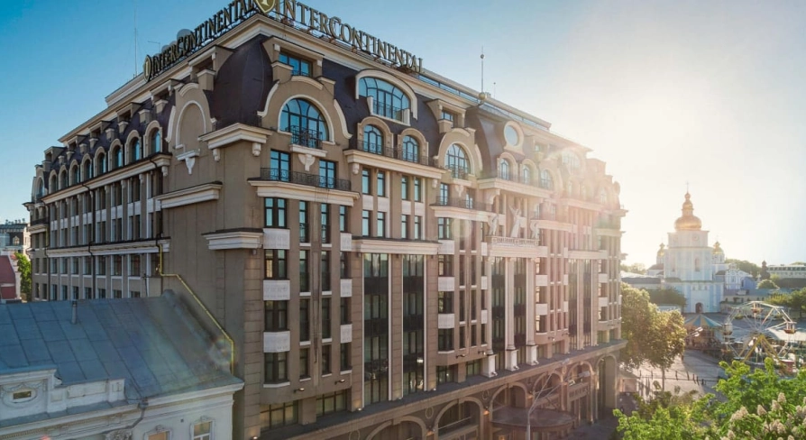Facade of the InterContinental Kyiv hotel