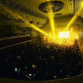 Mala Opera in Kyiv - atmospheric view from the balcony of a crowded concert hall