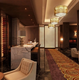 Hilton Kyiv - grand, spacious reception lobby with modern and classic design