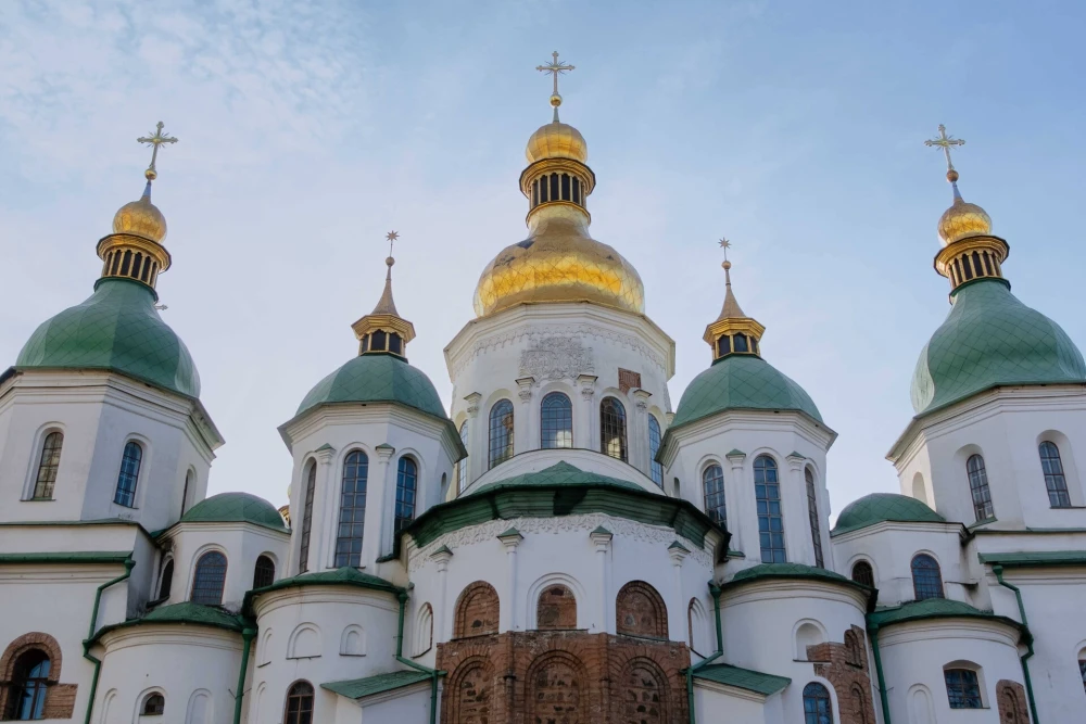 View from below of St. Sophia Cathedral in Kyiv
