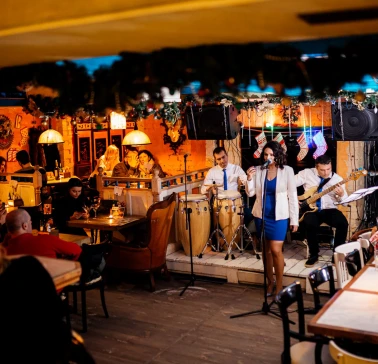 Live music band performing for guests at Buena Vista Social Club