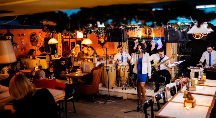 Live music band performing for guests at Buena Vista Social Club