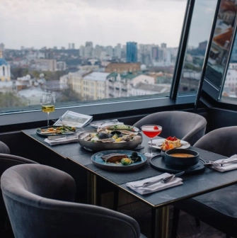 Restaurant 100 Rokiv Tomu Vpered - overhead view of a multi-course tasting menu
