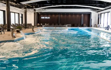 Indoor pool with hydromassage at Sobi Club spa complex