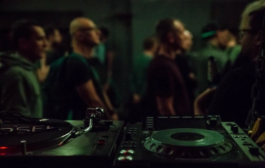 DJ console in front of the crowd at Closer Club in Kyiv