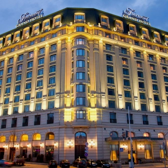 Fairmont Grand - magnificent hotel facade with many arched windows