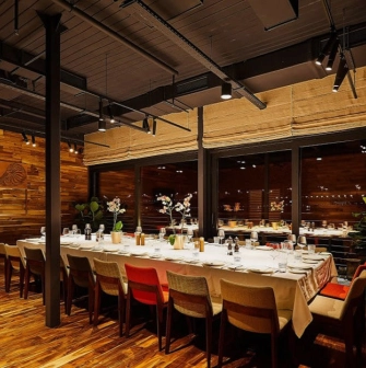 Restaurant Veranda on the river - interior dining room with a sweeping panoramic view