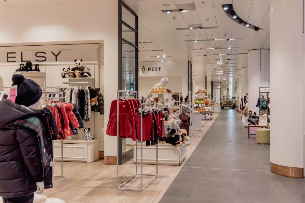 Children's clothing and toy department in TSUM department store in Kyiv