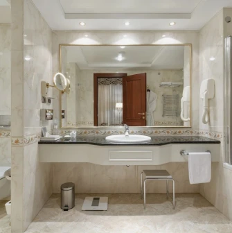 Premier Palace - luxurious hotel bathroom with marble finishing