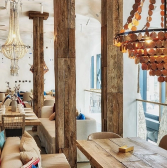 SHO - upper floor interior with tables and a clear view overlooking the ground floor area