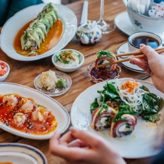 Fish Pussycat - close-up of an elegantly plated seafood dish with fresh fish