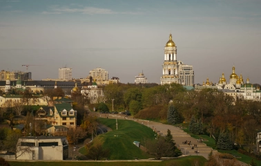 Park of Eternal Glory in Kyiv - view of the park and the Kiev Pechersk Lavra