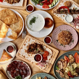 Sofra in Kyiv - a table set with traditional Crimean Tatar cuisine